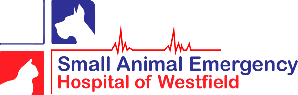 Logo of Small Animal Emergency Hospital of Westfield featuring animal silhouettes and a heart rate line.